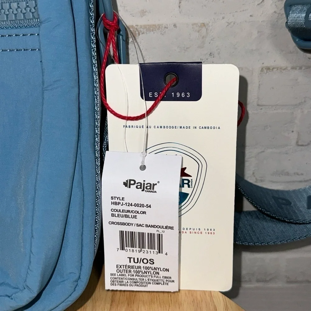 Pajar Canada Blue Nylon Sport Athleisure Crossbody Handbag Purse